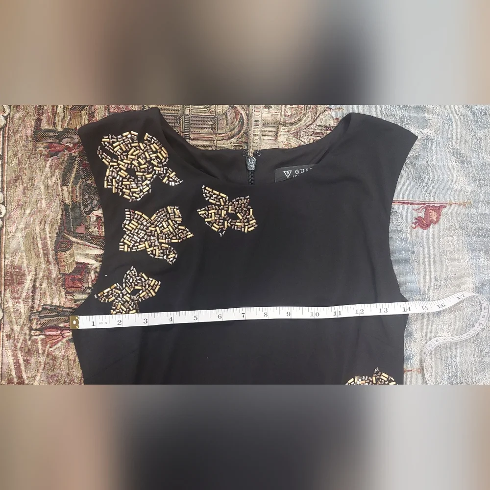 Guess Black Dress with Gold Floral Accents - Picture 10 of 10